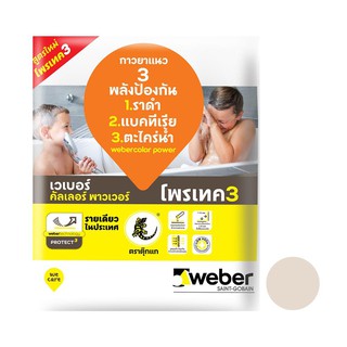 กาวยาแนว เวเบอร์คัลเลอร์ พาวเวอร์ 1 กก. สีครีมมาเฟลTILE GROUT WEBER COLOR POWER 1KG CREAMA MARFIL