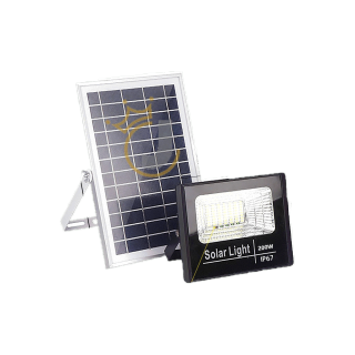 【กำลังไฟที่แท้จริง】JD ไฟโซล่าเซลล์ 200W โซลาร์เซลล์ ไฟสนาม Solar lights LEDไฟโซลาร์เซลล์ แสงสีขาว จับเวลาระยะไกล กันฝน