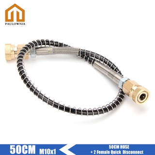 M10x1 เครื่องปั๊มลมนิวเมติก 40Mpa 400Bar 6000psi PCP ยาว 50 ซม. พร้อมสายไนล่อน แรงดันสูง