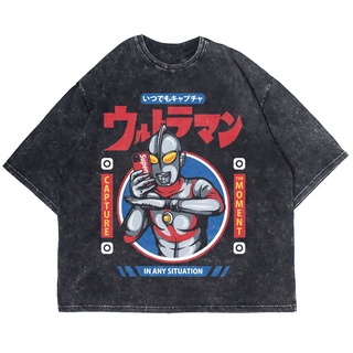 เสื้อยืดแขนสั้น พิมพ์ลาย ULTRAMAN WASHING VINTAGE ขนาดใหญ่