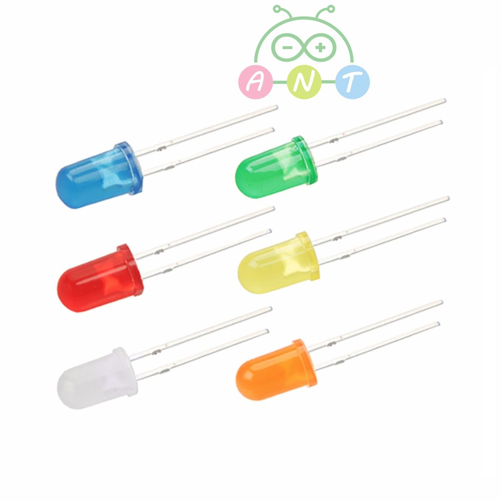 พร้อมส่ง-10 Pcs. LED 3mm 5mm Blue Green Red Yellow White Orange