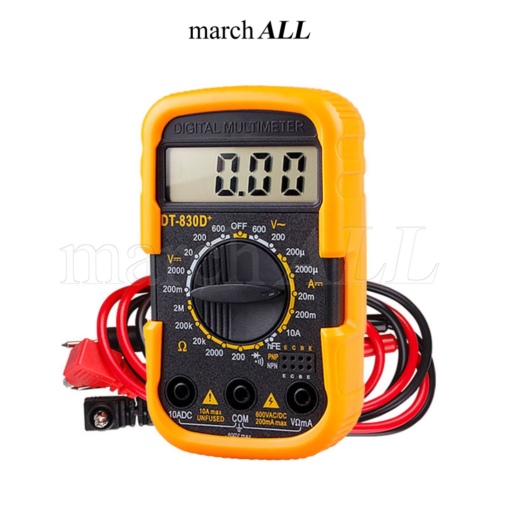 ดิจิตอล มัลติมิเตอร์  DT-830D Multimeter โวลท์ แอมป์ AC DC มิเตอร์ โอห์ม hFE ทรานซิสเตอร์ LED ไดโอด 