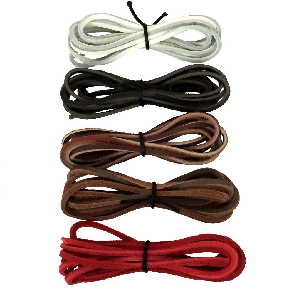Rawhide Leather Shoelaces Shoe Boot Laces หลากสี 80cm - 120cm