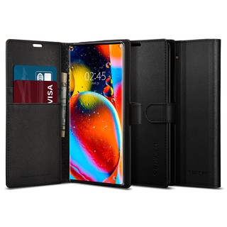 Spigen เคส Note10 Wallet S เคสหนัง,เคสฝาพับ - Black