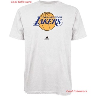 ถูกสุดๆCool followers ลอสแอนเจลิสเลเกอส์ เสื้อยืดLAL เสื้อคู่รัก Adidas Los Angeles Lakers White Primary Logo T-Shirt ผู