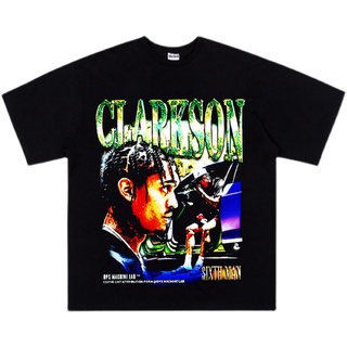 เสื้อยืดผ้าฝ้ายเสื้อยืดแขนสั้น ผ้าฝ้าย ทรงหลวม ลาย Clarkson สไตล์วินเทจ แฟชั่นอเมริกันL XL  XXL 3XL