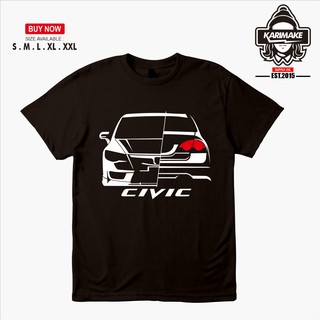 เสื้อยืดลําลอง แขนสั้น พิมพ์ลาย Honda Civic FD Half Front Rear สําหรับผู้ชายสามารถปรับแต่งได้