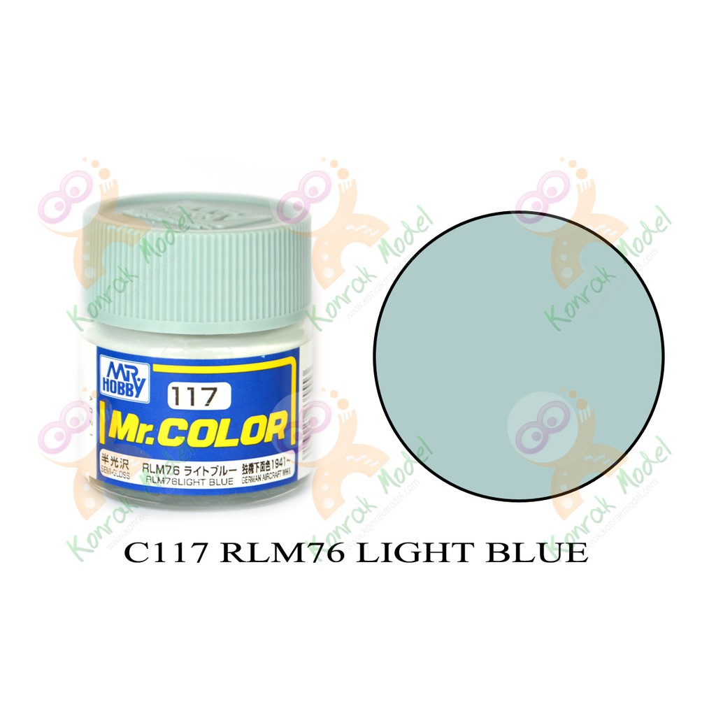 สีสูตรทินเนอร์ Mr.hobby Mr.color C117 RLM76 Light Blue Semi Gloss 10ml