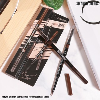 SIVANNA COLORS Crayon Sources Automatique Brow Arcade HF206 ซีเวนน่า ดินสอเขียนคิ้ว หัวหมุนออโต้ พร้อมแปรงปัดคิ้ว