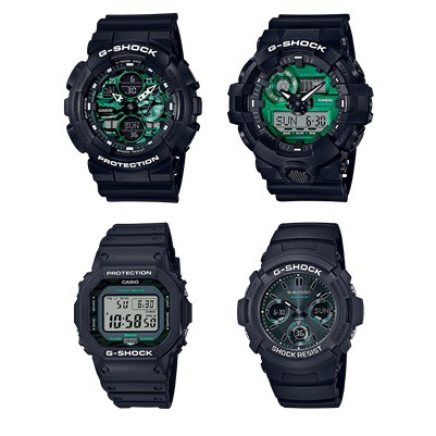 G-Shock Midnight Green Series GA-140MG-1A,GA-700MG-1A,GW-B5600MG-1,AWR-M100SMG-1A