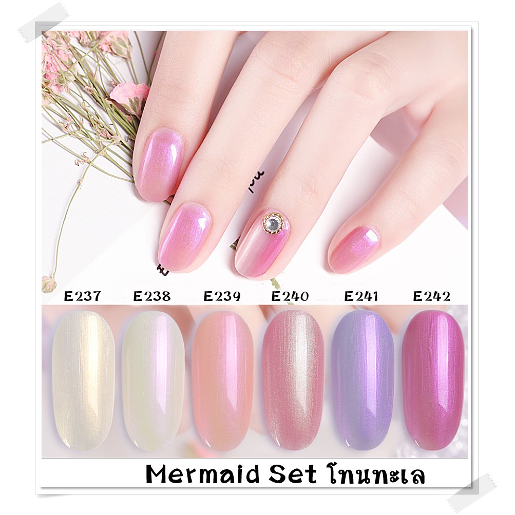 สีเจล โทนทะเล เซตเมอเมด สีทาเล็บ GAOY 7.3ml. โทนนางเงือก ยาทาเล็บ พร้อมส่ง!!