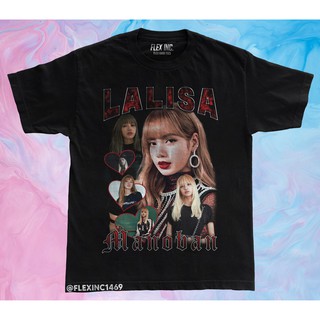 เสื้อยืดคอกลมเสื้อยืดโอเวอร์ไซซ์ พิมพ์ลาย Blackpink Lisa Lalisa Manoban สไตล์วินเทจS-4XL