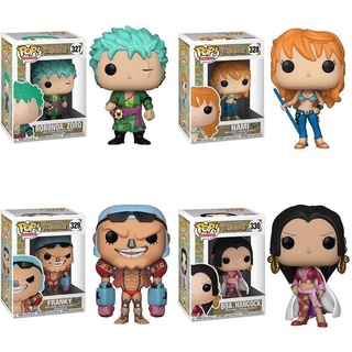 โมเดลฟิกเกอร์ Funko Pop One Piece Nami 328 Roronoa Zoro 327 Frankus 329 Boa Hanlock 330 ของเล่นสําหรับเด็ก