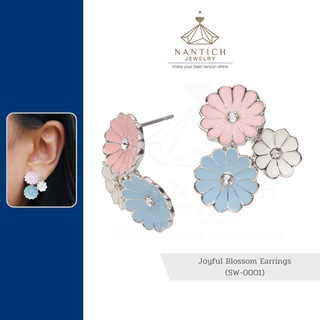 💎👩🏻‍⚕️ [เครื่องประดับ | ปลอดภัย] ต่างหู คนแพ้ง่าย : Joyful Blossom Earrings (SW-0001) Nantich Jewelry