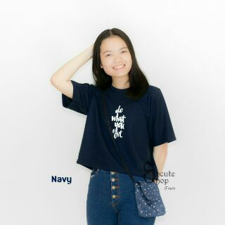 Do what you love POLO Crop (Navy)