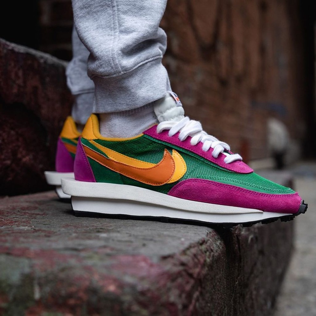 Nike Sacai Waffle (Pink Green) Shopee Thailand