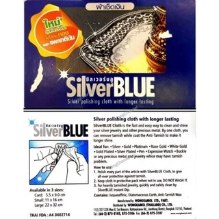 ผ้าเช็ดเงินsilver​ blue และ WKMแท้💯% 11×16cm