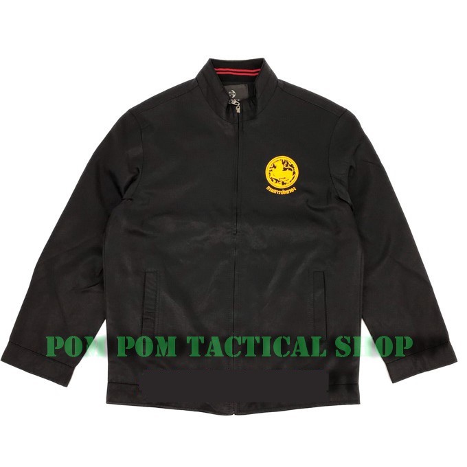 เสื้อแจ็คเก็ตแขนยาวคอจีน เนื้อผ้าไมโครพีช ระบายความร้อนได้ดี ปักโลโก้อกด้านซ้าย 1จุด Inbox สั่งทำโลโ