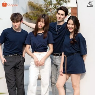 Expogarment เสื้อยืดสีกรมท่า คอกลม คอวี คอตตอน100% ไม่มีตะเข็บข้าง ไซส์S-6XL หดเกิน3%ยินดีคืนเงิน