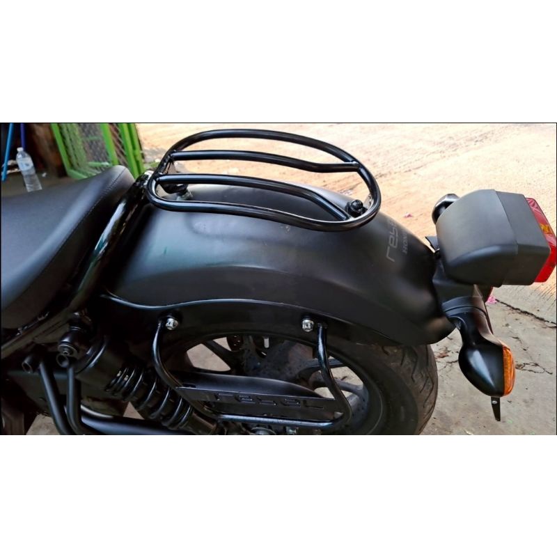 รูปถ่ายจากลูกค้าเราจริงๆ แร๊คบังโคลนท้าย รีเบล 300 และ 500 Rear Fender Luggage Rack Honda Rebel 300 