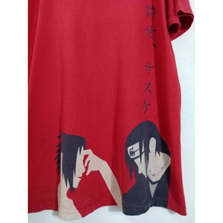 เสื้อยืดมือสอง ลายการ์ตูน มังงะ NARUTO SHIPPUDEN - ITACHI &amp; SASUKE XL อก 45