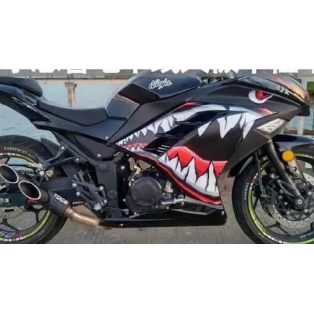 สติ๊กเกอร์ PVC เกรดดี ฉลาม NINJA 250-300/Z250-300 ปี2018