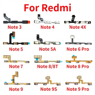 ปุ่มสวิตช์เปิดปิด ปุ่มปรับระดับเสียง สายเคเบิลอ่อน สําหรับ Xiaomi Redmi Note 3 4 4X 5 5A 6 7 8 8T 9 9T 10 Pro 9s 5G