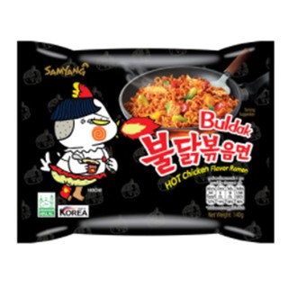 ซัมยังบะหมี่กึ่งสำเร็จรูปเกาหลีแบบแห้งรสไก่สูตรเผ็ด 140กรัม Samyang Korean Instant Noodles Chicken Flavor Spicy Formula