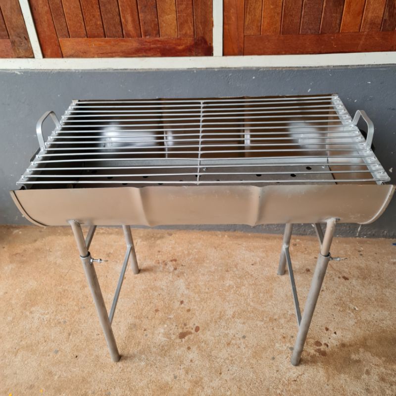 เตาขาสูง (เตาปิ้งย่างมีรองถ่าน รุ่น 100 ลิตร ) ใหญ่ สวยใหม่ พร้อมส่ง กว้าง 46 ยาว 80 สูง 80 เซนติเมตร ได้ตามรูปครบชุด - รูปที่ 7