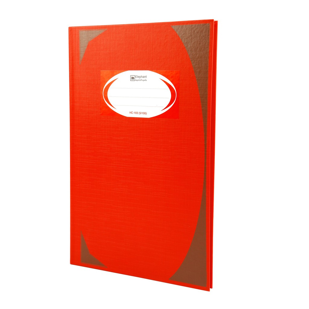 สมุดบันทึกมุมมัน HC-103 70 แกรม สีแดง ตราช้าง 5/100 HC-103 Notebook, 70 grams, Red Elephant Brand 5/