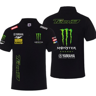 เสื้อโปโลแขนสั้น คอปก พิมพ์ลายทีมแข่งรถจักรยานยนต์ Moto GP สําหรับผู้ชาย