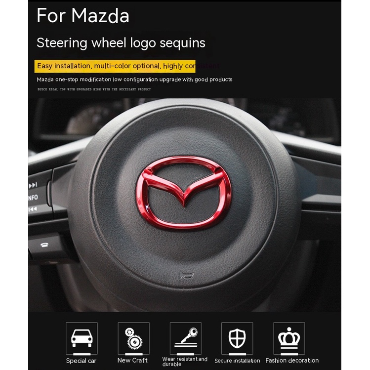 สติกเกอร์โลโก้ สําหรับติดตกแต่งพวงมาลัยรถยนต์ Mazda M3 M6 Axela CX4 CX5 - รูปที่ 6
