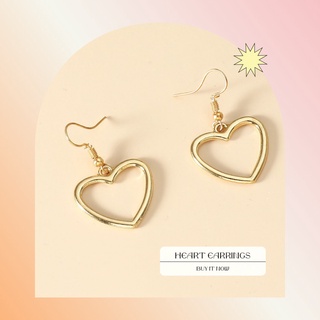 Heart Decor Drop Earrings ต่างหูหัวใจ