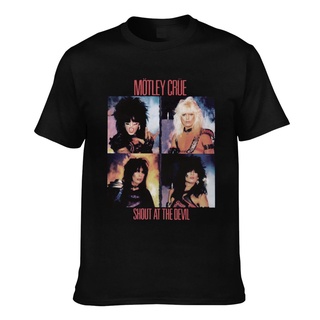 ผ้าฝ้ายคอกลมเสื้อยืด ผ้าฝ้าย พิมพ์ลาย Motley Crue สําหรับผู้ชายfrom S-4XL