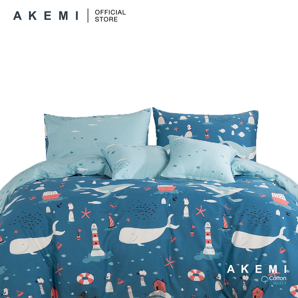 Akemi ชุดแผ่นสําลีเลือกแก้ม 730TC - Over Whale Ming (Super Single Queen King)