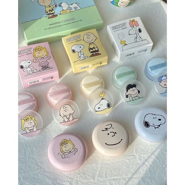 รับประกันของแท้️ พร้อมส่ง Innisfree No Sebum X Peanuts Edition 5g แป้ง