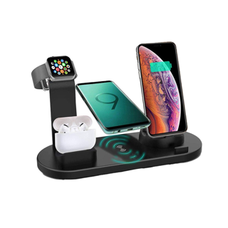  พร้อมส่ง  Wireless Charger แท่นชาร์จไร้สาย iphone แบบชาร์จเร็ว 4 in 1 สำหรับชาร์จ iPhone AirPods Apple Watch เครื่องชาร์จไร้สาย Stand