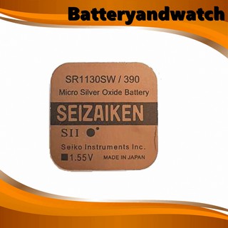 ถ่านกระดุม ถ่านนาฬิกา แพ็ค 1 เม็ด  Seizaiken SR1130SW , 1130SE , 390 1.55V. *ของเเท้รับประกัน