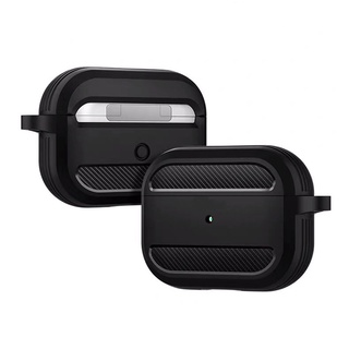 Mango เคส TPU คาร์บอนไฟเบอร์ แบบนิ่ม พร้อมตะขอคาราบิเนอร์ กันกระแทก สําหรับ AirPods 1 2 3 Pro Gen 2 3 2nd 3rd