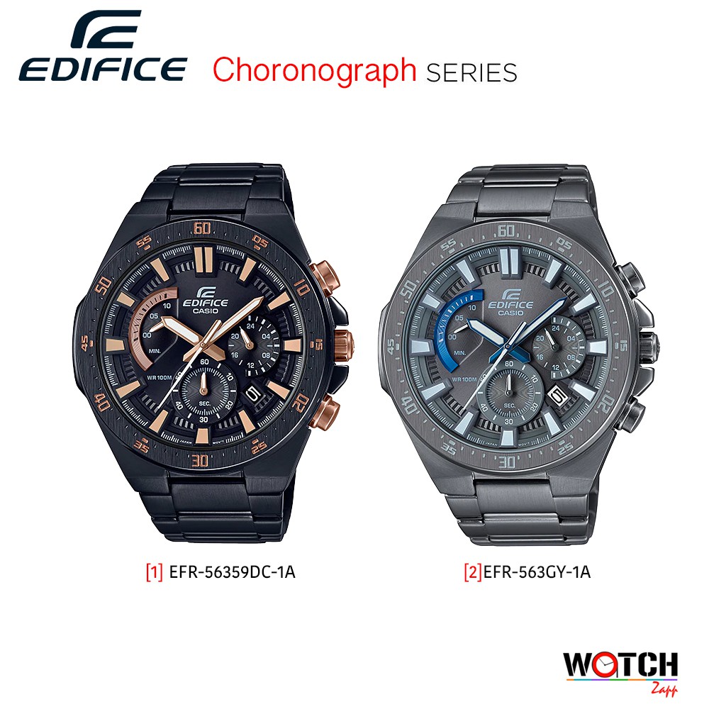 นาฬิกา Casio Edifice Chronograph นาฬิกาข้อมือผู้ชาย สายแสตนเลส รุ่น EFR-563 EFR-563DC EFR-563GY EFR-563DC-1 EFR-563GY-1