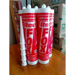 กาวซิลิโคน อคีลิค อคีลิค(Acrylic Sealant) Redfox ยาแนวกระเบื้อง อุดรอยแตกผนัง ขนาด 430กรัม(ใหญ่) อย่างดี