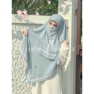 ผ้าคลุมสวมสำเร็จรุ่นลูกไม้ฟรีผ้าปิดหน้า