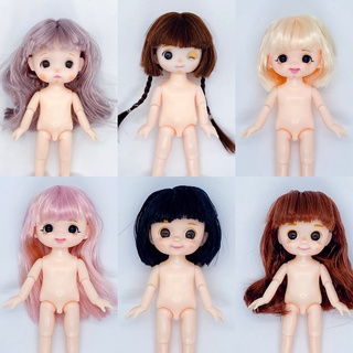 ตุ๊กตาเด็กผู้หญิงยิ้ม 16 ซม. ข้อต่อ 13 ข้อต่อ ขยับได้ 1/8 Bjd ของเล่นแต่งตัวเด็กผู้หญิง