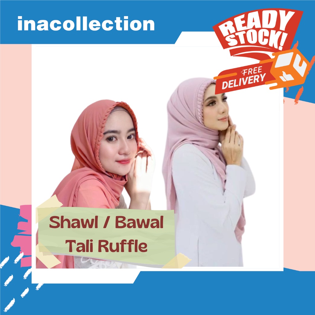 LELONG SHAWL RUFFLE TALI CHIFON / BAWAL RUFFLE TALI CHIFON / AWNING RUFFLE