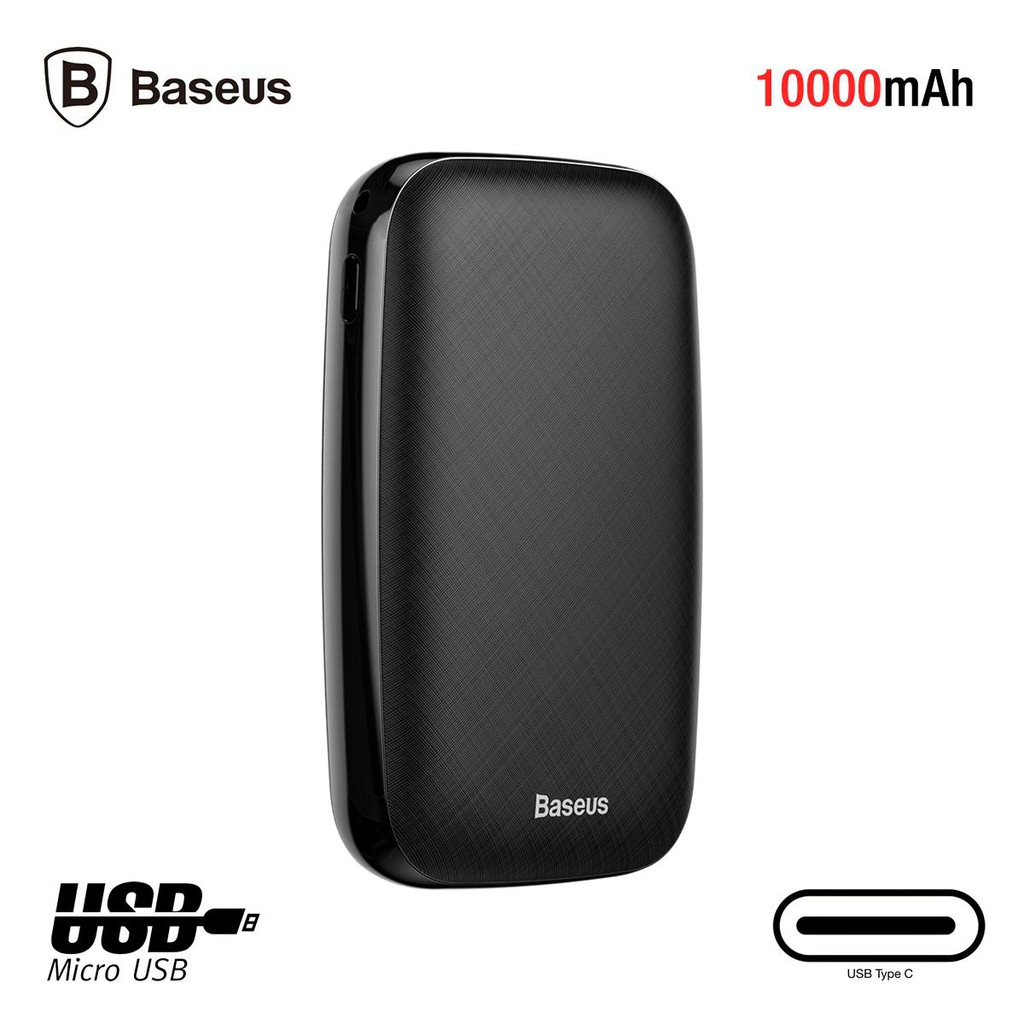 BASEUS Powerbank (แบตเตอรี่สำรอง) รุ่น BS-M25 Mini Q 10000mAh Single USB Output Power Bank  (สีดำ)