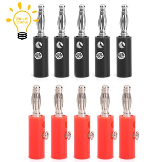 『★』4mm Insulated Banana Plugs Connectors Jack New 10pcs Red + Black