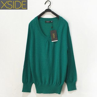 XSIDE sweater คอกลม  แขนยาว จับจีบด้านหน้านิดๆ