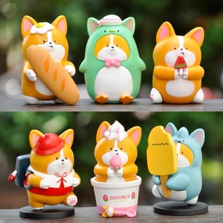 เซ็ต 6 โมเดล คอร์กี้ corgi หมา น้องหมา