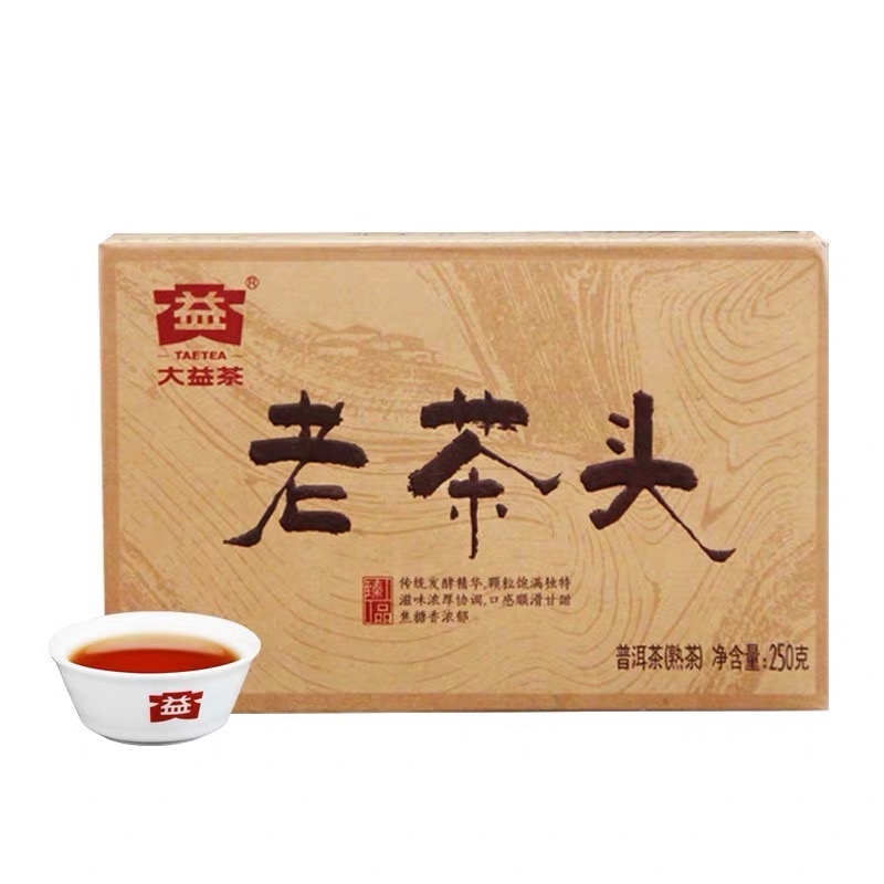 ชาผู่เอ๋อร์ สุก ต้าอี้ รุ่น เหล่าฉาโถว ปี 2018 น้ำหนัก 250 กรัม