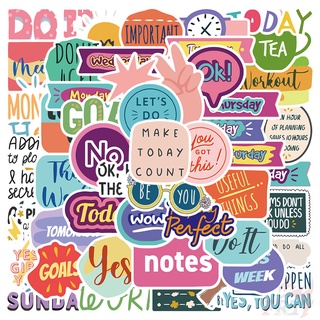 ❉ Colorful Schedule Series 01 Plan Slang สติ๊กเกอร์ ❉ 52Pcs/Set Waterproof DIY Fashion Decals Doodle สติ๊กเกอร์